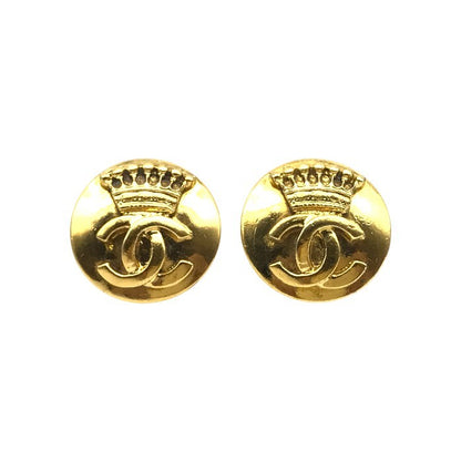 CHANEL シャネル イヤリング レディース クラウン ココマーク ラウンド ヴィンテージ ゴールドカラー 中古 T1
