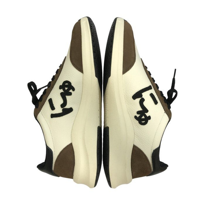 SANGACIO サンガッチョ にゅ BLOW スニーカー メンズ ローカット レザー ハンドメイド WHITE/BROWN 26.5cm 中古 T1