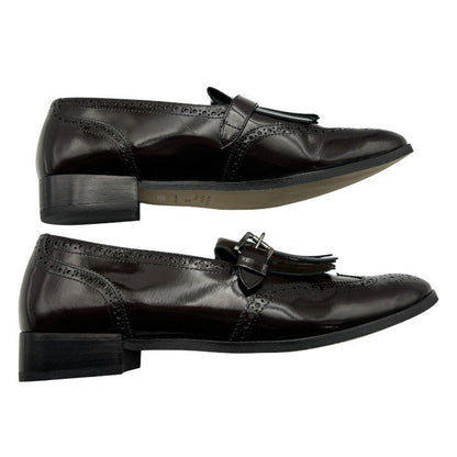 MARGARET HOWELL idea マーガレットハウエル アイデア タッセル ローファー 24 1/2 靴 シューズ レディース エナメル レザー 中古 W４