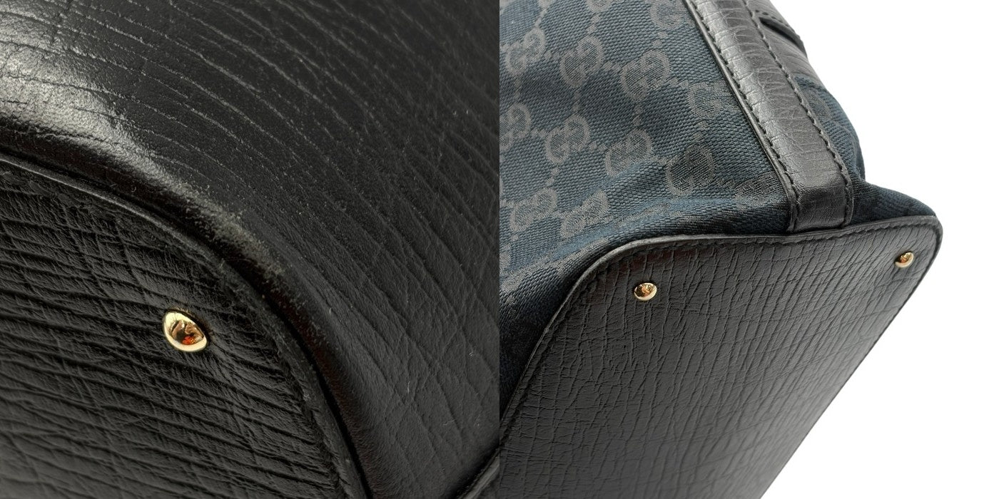 GUCCI グッチ ハンドバッグ レディース シェリーライン GG ブラック 137385 鞄 ブランド レディース おしゃれ レザー キャンバス 中古 W４