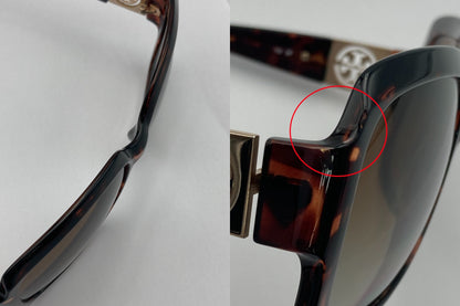 TORY BURCH トリーバーチ べっ甲柄 スクエア サングラス TY9027 中古 D4