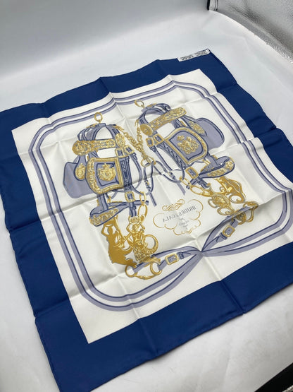 HERMES エルメス カレ40 BRIDES de GALA ブリッド・ドゥ・ガラ (式典用馬勒）シルクスカーフ 中古 D4