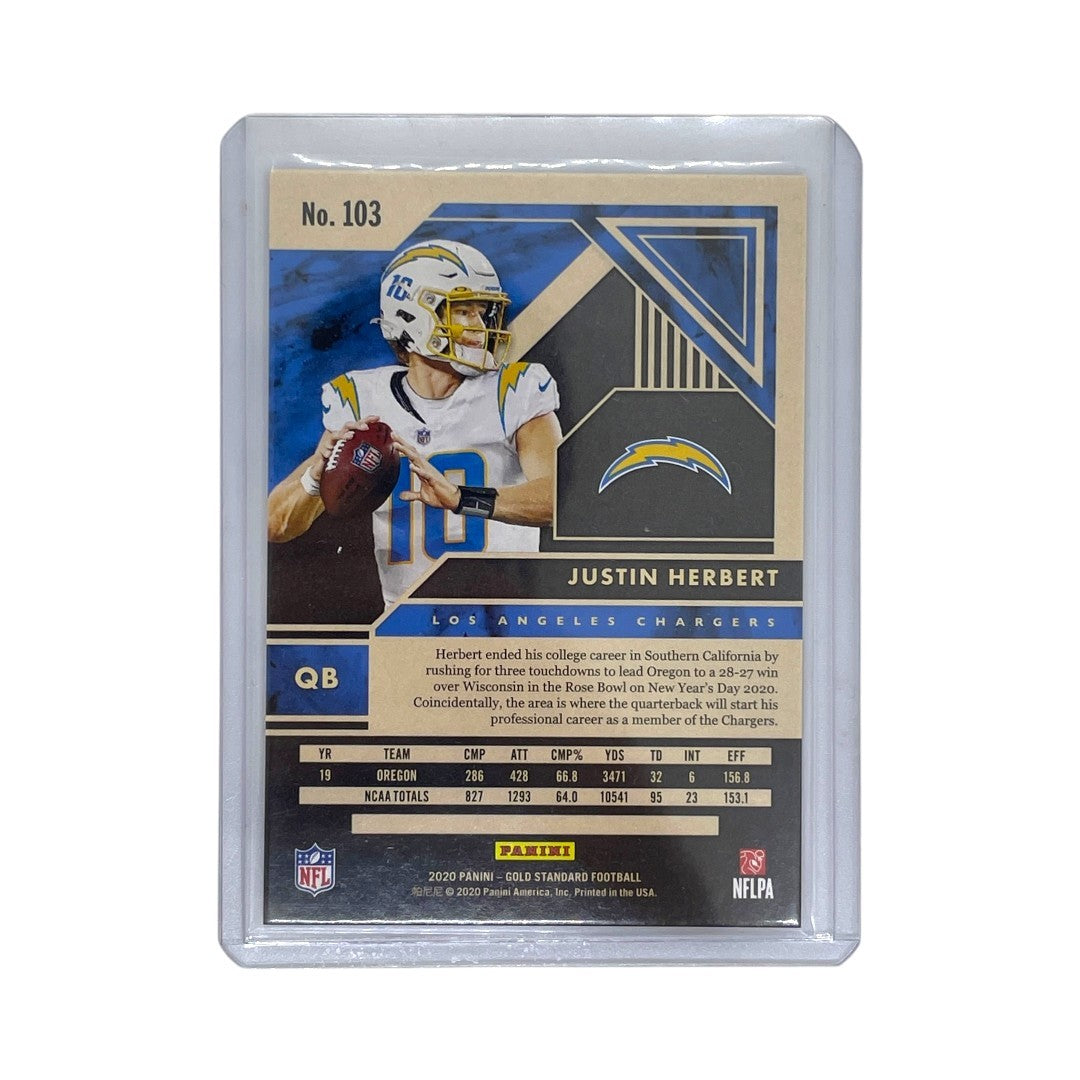 PANINI NFLカード GOLD STANDARD JUSTIN HERBERT LOS ANGELES CHARGERS 18/75 #103 中古 IT1