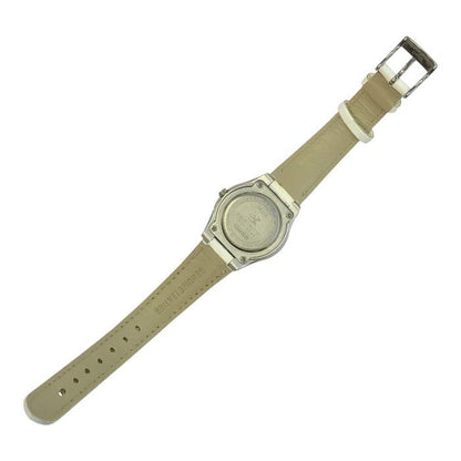 CASIO wave ceptor 腕時計 レディース アナログ タフソーラー 電波 デイト レザーバンド ステンレス シルバー/ホワイト/ピンクゴールド LWQ-10 中古 T1