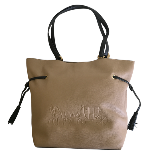 COACH アンディ トートバッグ レザー BEG エンボスロゴ CA165 コーチ バッグ 鞄 レディース ブランド 中古 W1
