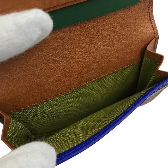 Paul Smith ポールスミス 名刺入れ メンズ レザー 牛革 カードケース パスケース ブラウン PSP367 中古 T1