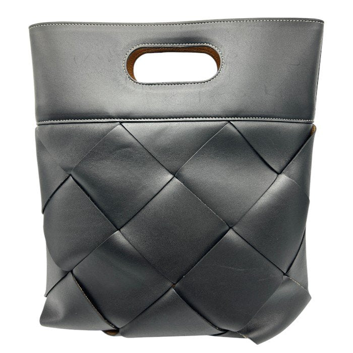 BOTTEGA VENETA ボッテガヴェネタ マキシ イントレチャート ハンドバッグ クラッチ ブラック 鞄 ブランド レディース 中古 W４