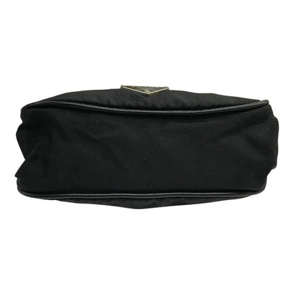 PRADA プラダ コインケース ユニセックス がま口 テスート ナイロン 三角プレート 小銭入れ 2コンパートメント ブラック 中古 T1