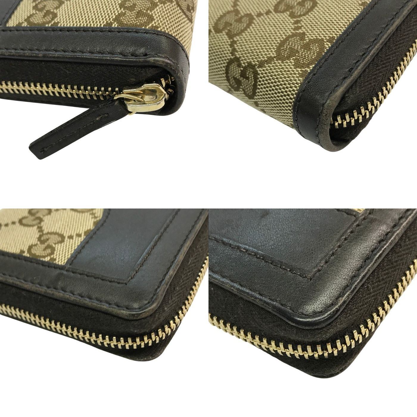 GUCCI グッチ GGキャンバス SUKEY 長財布 ユニセックス ラウンドファスナー ジップ スーキー インターロッキング ブラウン 308012 中古 T1
