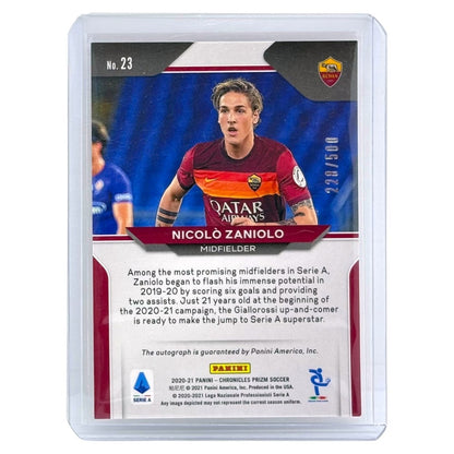 PANINI サッカーカード CHRONICLES PRIZM NICOLO ZANIOLO ROMA /500 #23 中古 IT1