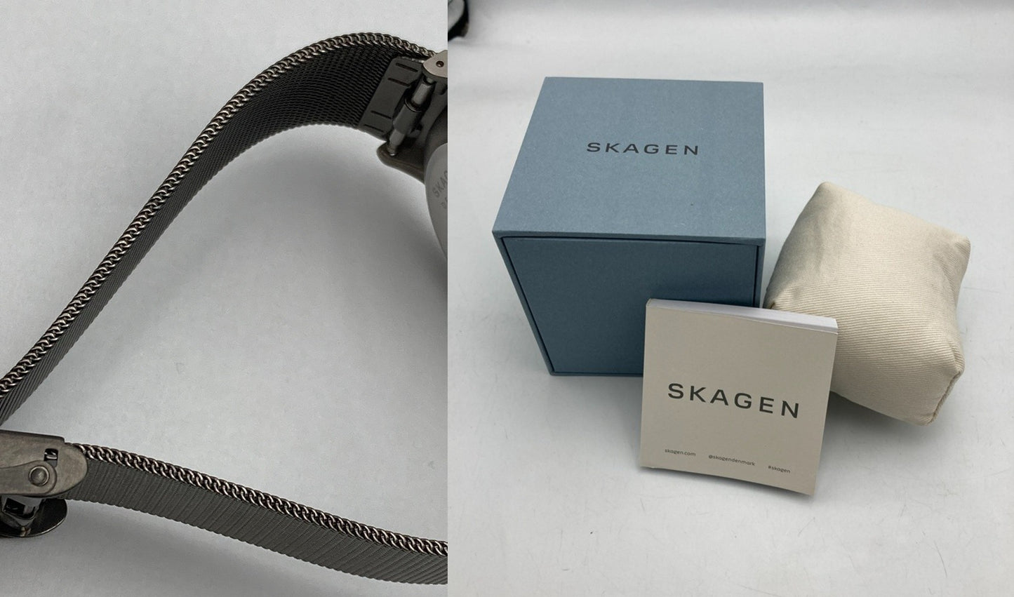 SKAGEN スカーゲン SUNDBY TITANIUM＆チャコールスチールメッシュウォッチ 233XLTTN 中古 D4