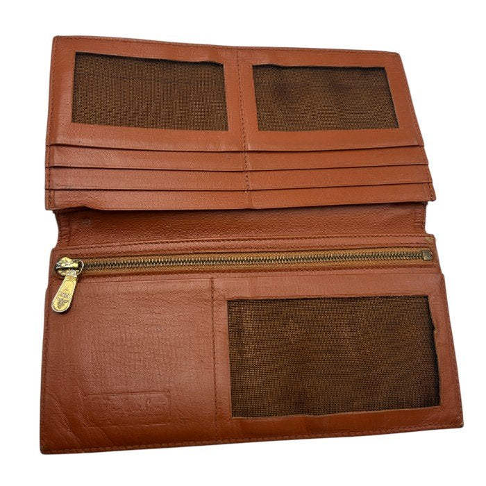 MCM モノグラム 二つ折り長財布 ブラウン 定期入れ 薄型 エムシーエム レディース メンズ ブランド 中古 W４