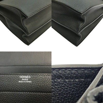 HERMES エルメス サックアデペッシュ ブリーフケース メンズ ビジネスバッグ 書類ケース シルバー金具 ブラック 中古 T1
