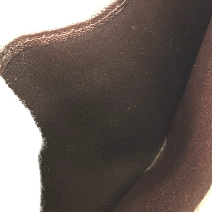 LOUIS VUITTON ルイヴィトン ダミエ エベヌ ポルトモネビエトレゾール 財布 2つ折り 小銭入れ付き ブラウン N61730 中古 T1