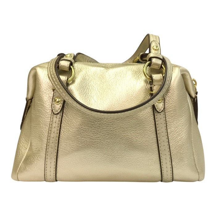 COACH コーチ ミニボストンバッグ レディース レザー ハンドバッグ オプアート メタリックゴールド 45524 中古 T1