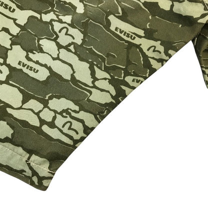 EVISU エヴィス ショートパンツ メンズ コットン ハーフパンツ 短パン カモメ カモフラ 迷彩 カーキグリーン 36サイズ 2001 中古 T1