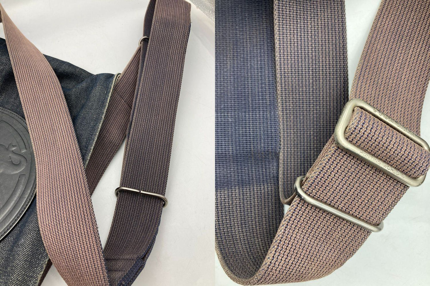 HUNTING WORLD ハンティングワールド デニム フラップ ショルダーバッグ 中古 D4