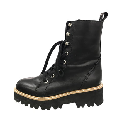 Mazell マゼル バンヤードストーム ブーツ レディース レースアップ 厚底 ミドル丈 サイドジップ ブラック 36 中古 T1