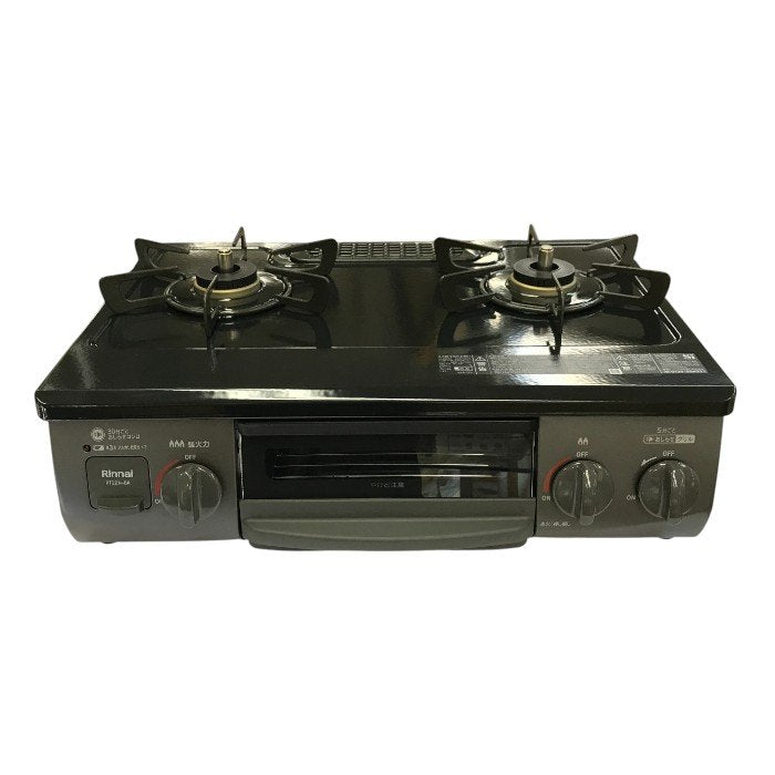 リンナイ グリル付きガステーブル グレーメタリック 都市ガス用 12A/13A 左強火力 RT35NJH 中古 T1
