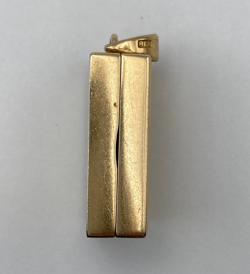 K18 ボックス型 ロケット ペンダントトップ 中古 D4