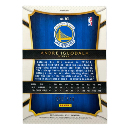 PANINI NBAカード SELECT PRIZM ANDRE IGUODALA GOLDEN STATE WARRIORS /249 #61 中古 IT2