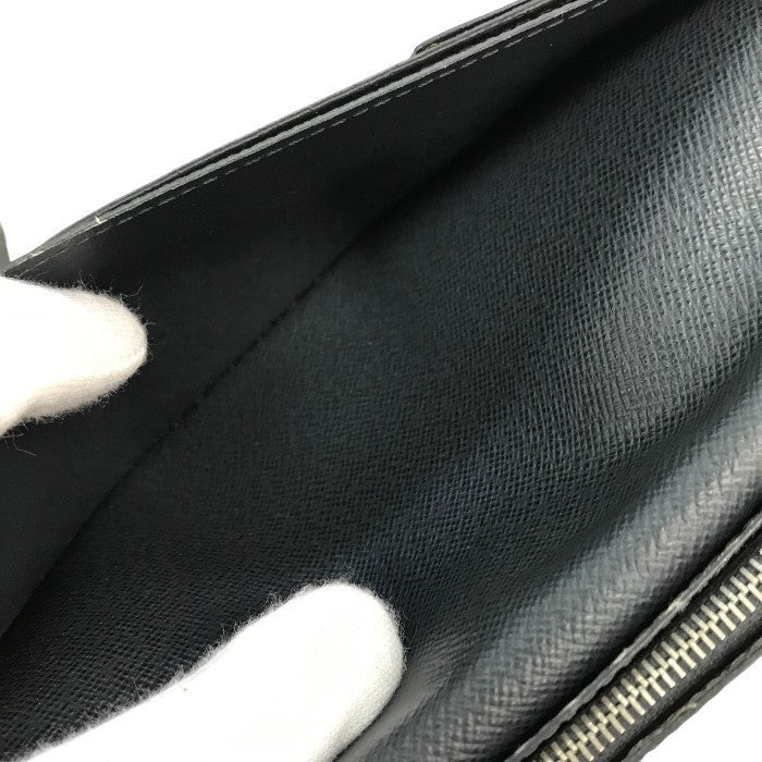 LOUIS VUITTON ルイヴィトン エピ ポルトフォイユプラザ 長財布 メンズ 2つ折り シンプル デイリー ブラック M60622 中古 T1