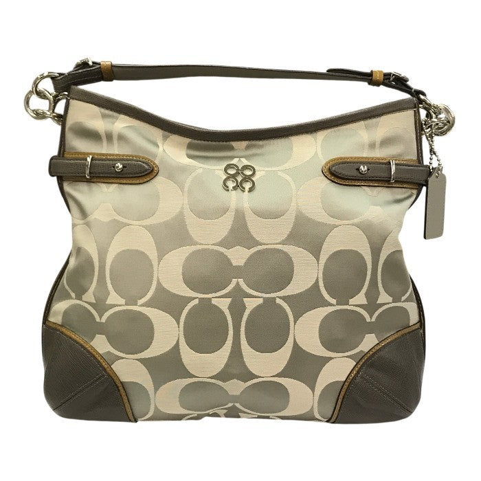 COACH コーチ シグネチャー ショルダーバッグ レディース レザー ハンドバッグ グレー 16408 中古 T1