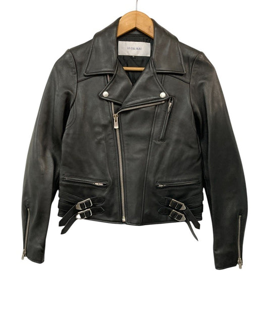 LE CIEL BLEU ルシェルブルー ラムレザー ダブルライダース ジャケット 19S64002-1 サイズ36 レディース 中古 D4