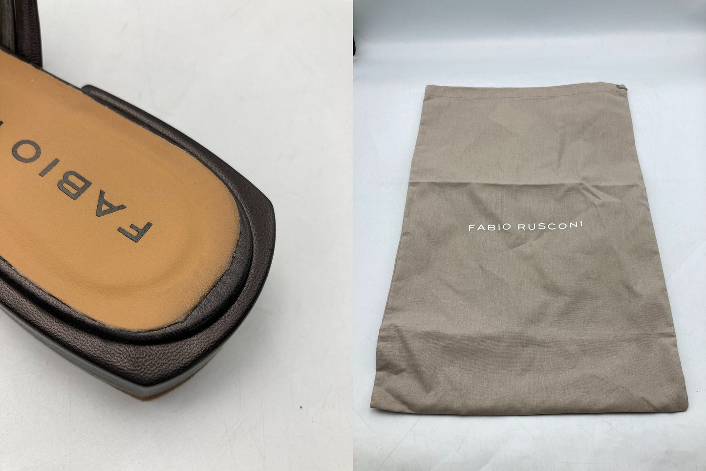 FABIO RUSCONI ファビオルスコーニ レザー クワッドラインサンダル サイズ37 中古 D4