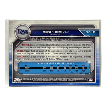 TOPPS MLBカード BOWMAN CHROME MOISES GOMEZ RAYS 57/99 #BDC-143 中古 IT2