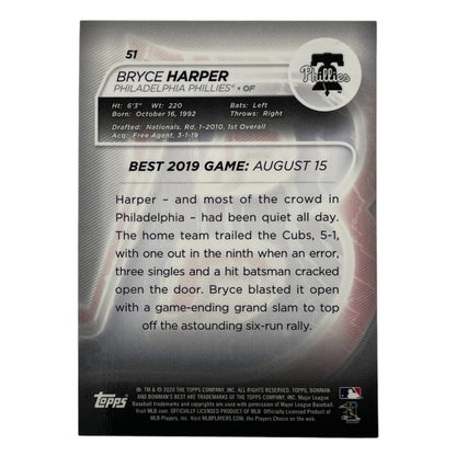 TOPPS MLBカード BOWMAN'S BEST BRYCE HARPER PHILADELPHIA PHILLIES /250 #51 中古 IT2