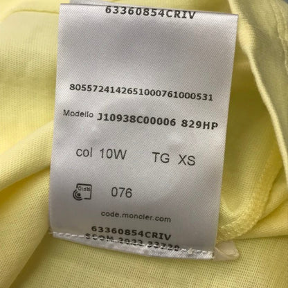 MONCLER モンクレール Tシャツ レディース 半袖 コットン ロゴ 刺繍 ワッペン イエロー XSサイズ J10938C00006 中古 T1