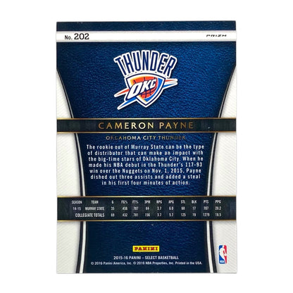 PANINI NBAカード SELECT PRIZM CAMERON PAYNE OKLAHOMA CITY THUNDER #202 中古 IT2