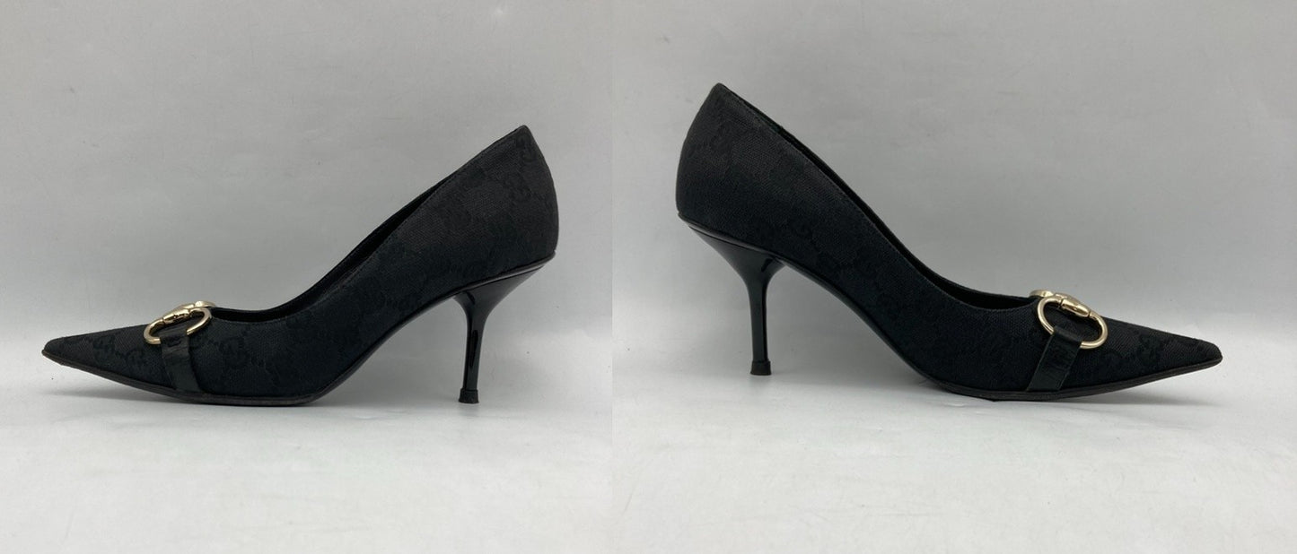 GUCCI グッチ オリジナルGG ホースビット ポインテッドトゥ パンプス 138530 サイズ35 1/2 中古 D4