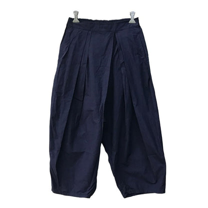 FACTORY ファクトリー サルエルパンツ レディース コットン タック ウエストゴム ネイビー 2サイズ 中古 T1