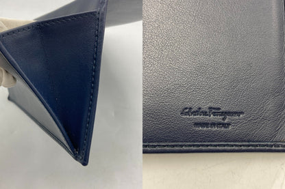 Salvatore Ferragamo サルヴァトーレフェラガモ レザー 2つ折り長財布 メンズ 中古 D4