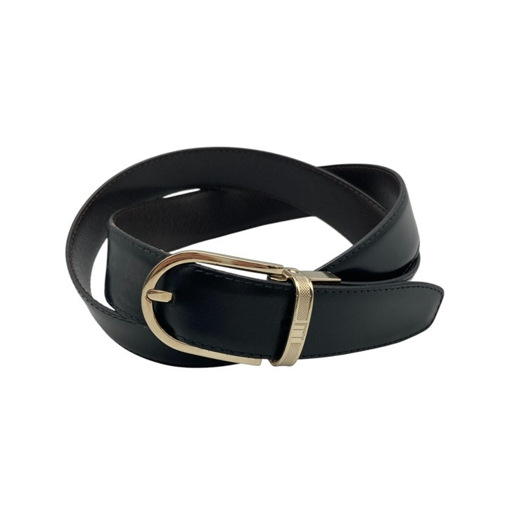 dunhill ダンヒル 回転バックル レザーベルト リバーシブル 中古 D4