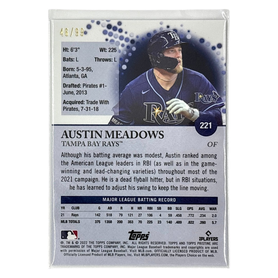 TOPPS MLBカード PRISTINE AUSTIN MEADOWS TAMPA BAY RAYS /99 #221 中古 IT1