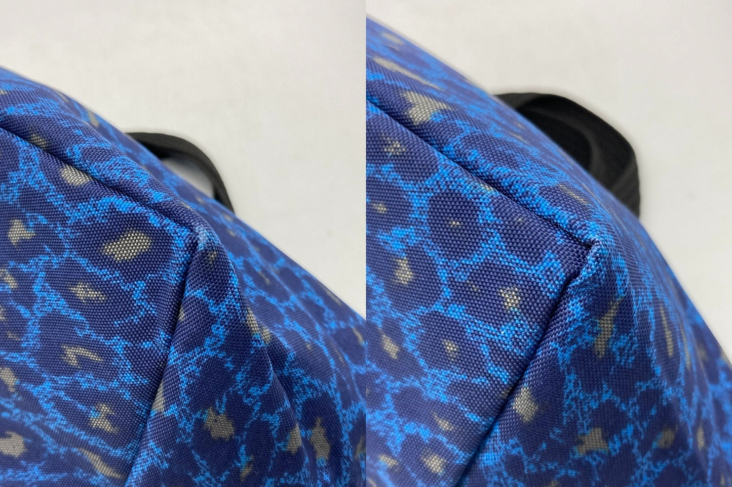 Herve chapelier エルベシャプリエ ナイロン 舟型 トートS ヒョウ柄 パンサー ブルー 中古 D4