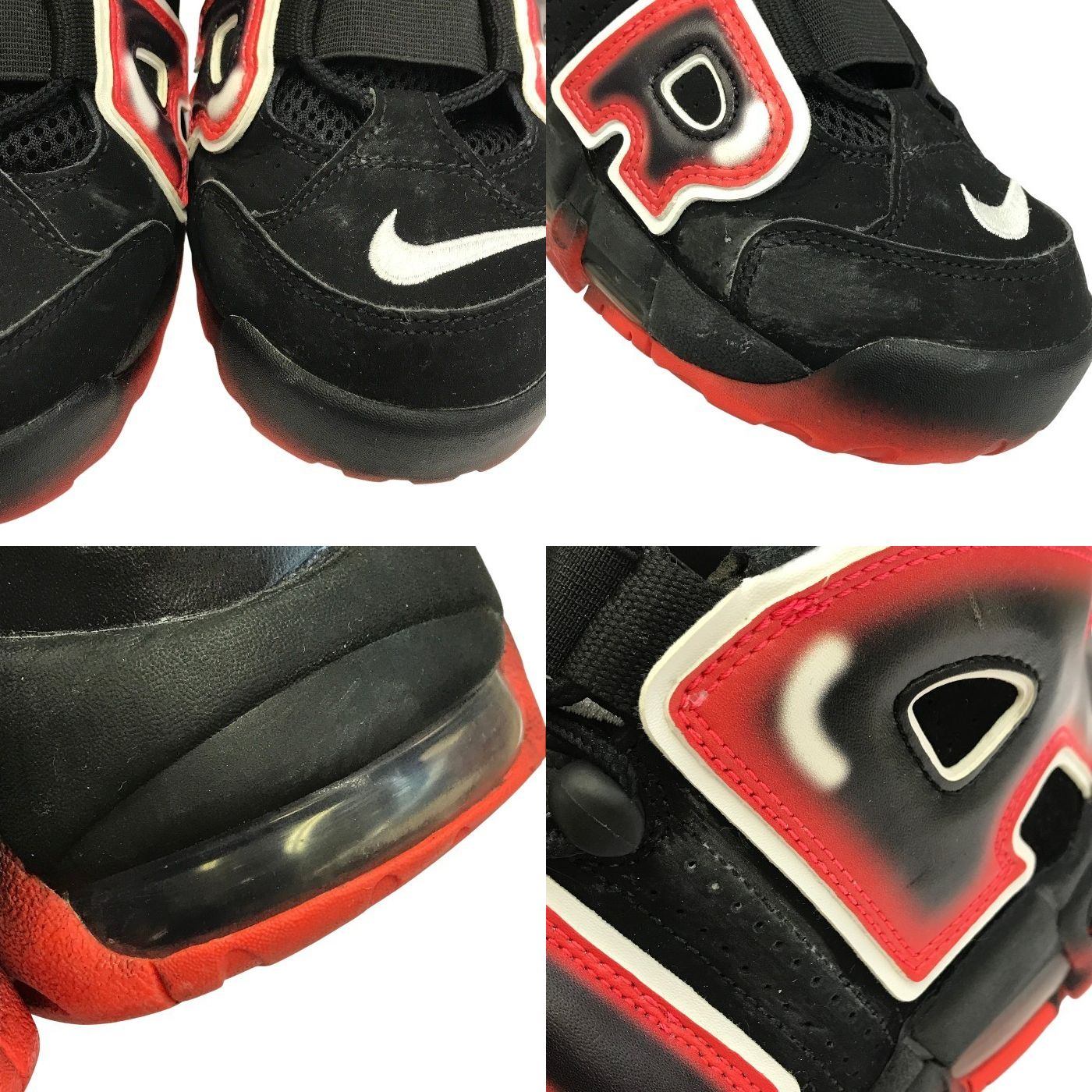 NIKE エア モア アップテンポ 96 スニーカー メンズ ミッドカット バスケット AIR MORE UPTEMPO ブラック/レッド 28.5㎝ CJ6129-001 中古 T1