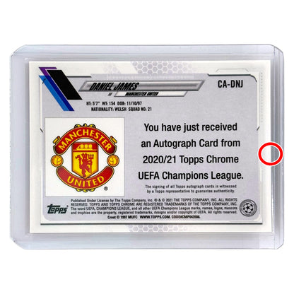 TOPPS サッカーカード CHROME DANIEL JAMES MANCHESTER UNITED #CA-DNJ 中古 IT1