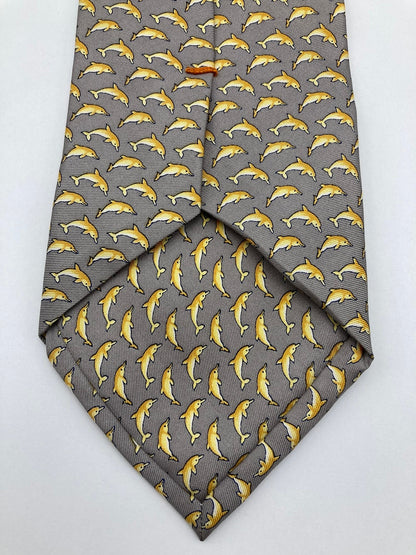 dunhill ダンヒル イルカ柄 ネクタイ シルク 中古 D4