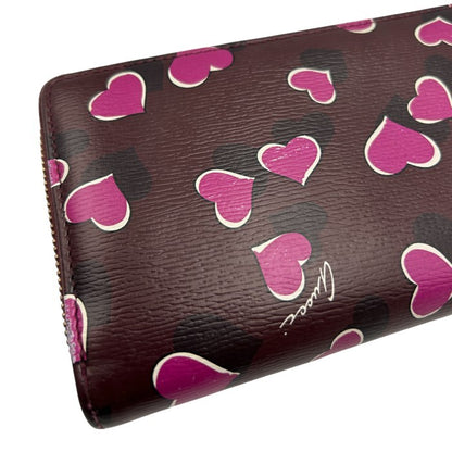 GUCCI グッチ 財布 309705 AV61G 5009 BETTY ハートプリントレザー 長財布 ラウンドファスナー レディース ハート ブランド かわいい 中古 W４