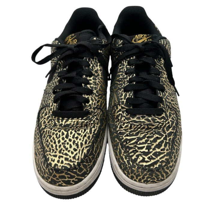 NIKE ナイキ エアフォースワン 488298-702 スニーカー 27cm 靴 シューズ AIR FORCE1 ゴールド エレファント 中古 W４