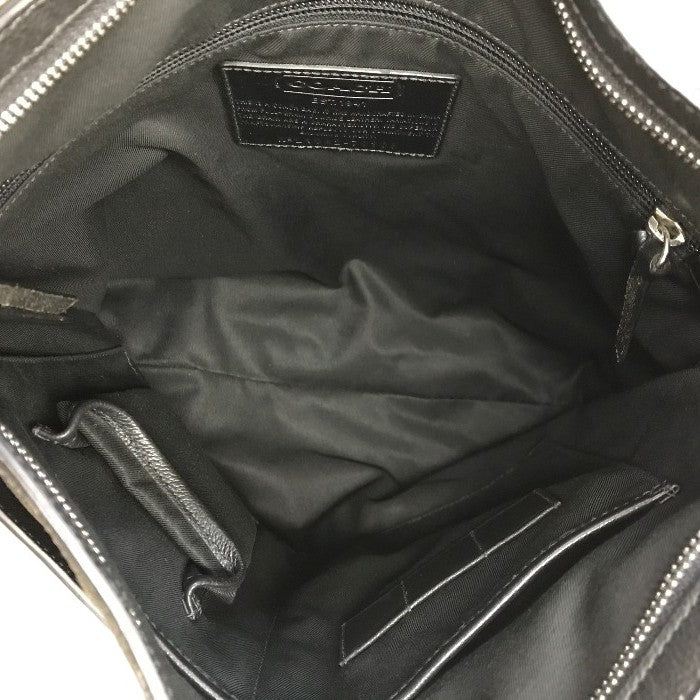 COACH コーチ ショルダーバッグ メンズ レザー 斜め掛け クロスボディ ブラック 70308 中古 T1