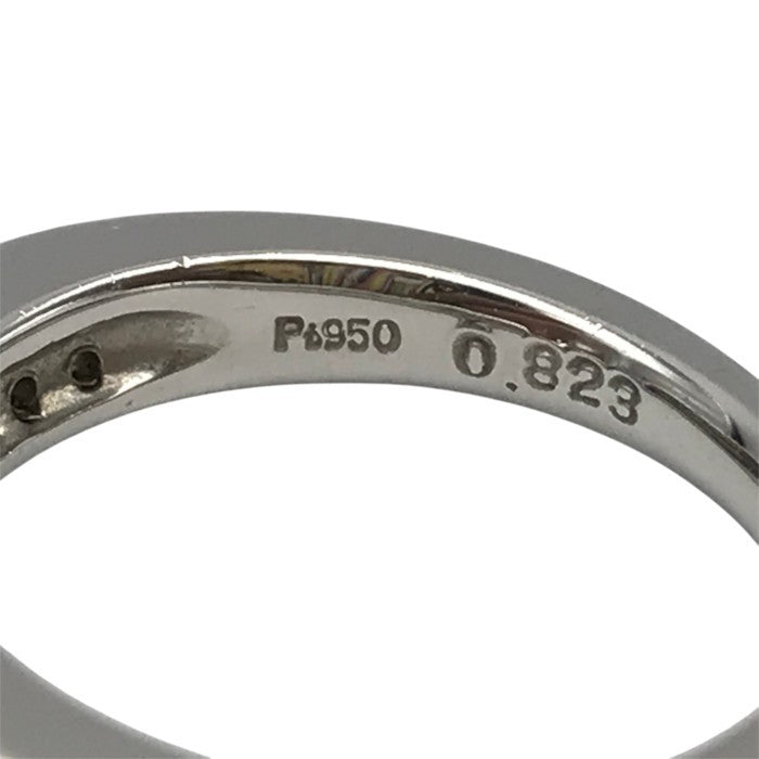 Pt950 サファイア0.823ct/ダイヤモンド0.24ct リング レディース オーバルミックスカット プラチナ 11.5号 中古 T1