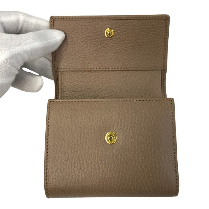 GUCCI グッチ GGマーモント 財布 レディース 3つ折り レザー コンパクト 小銭入れあり ベージュ 546584 中古 T1
