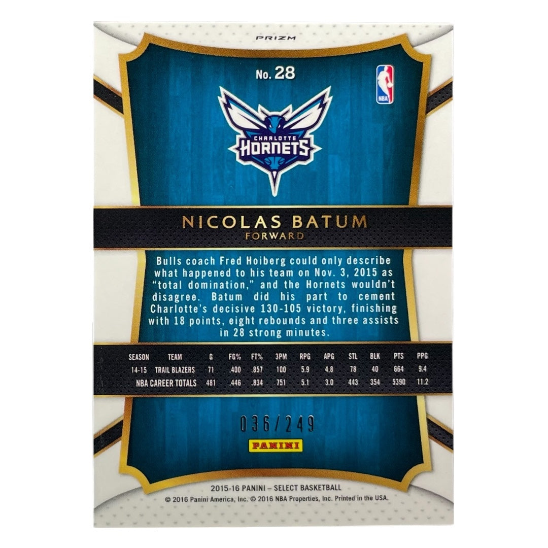 PANINI NBAカード SELECT PRIZM NICOLAS BATUM HORNETS /249 #28 中古 IT2