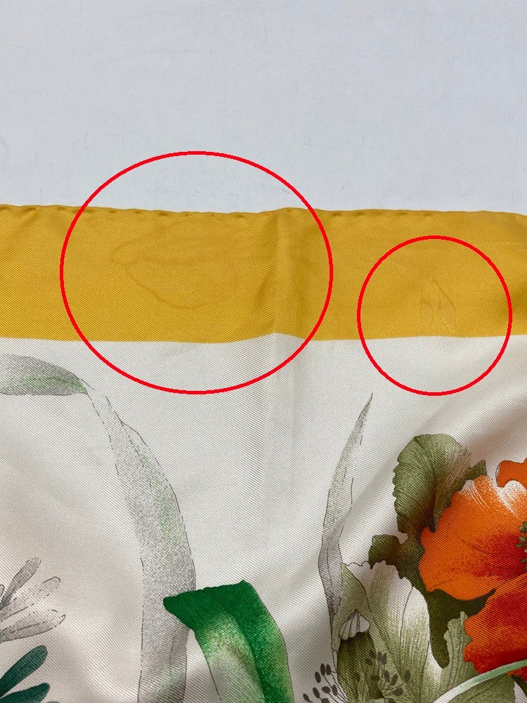 GUCCI グッチ スカーフ シルク100％ フローラ 花柄 中古 D4