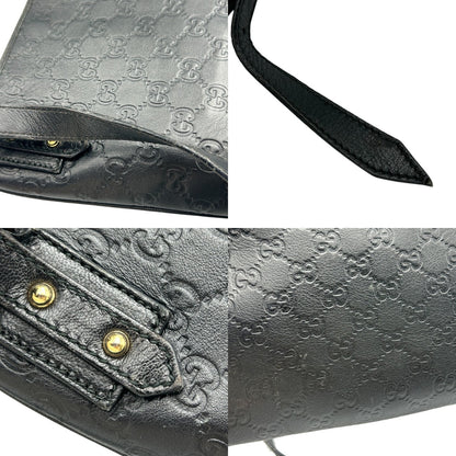 GUCCI グッチ シマ ショルダーバッグ ブラック 239347 ブランド バッグ レディース 肩掛け 斜め掛け 本革 レザー 中古 W４